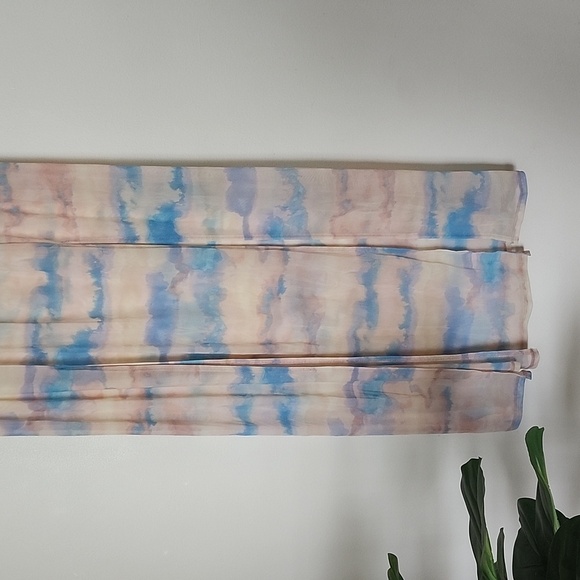 Sheer swimsuit cover up skirt, elastic waist, double front slit, large, vacation - Picture 3 of 9